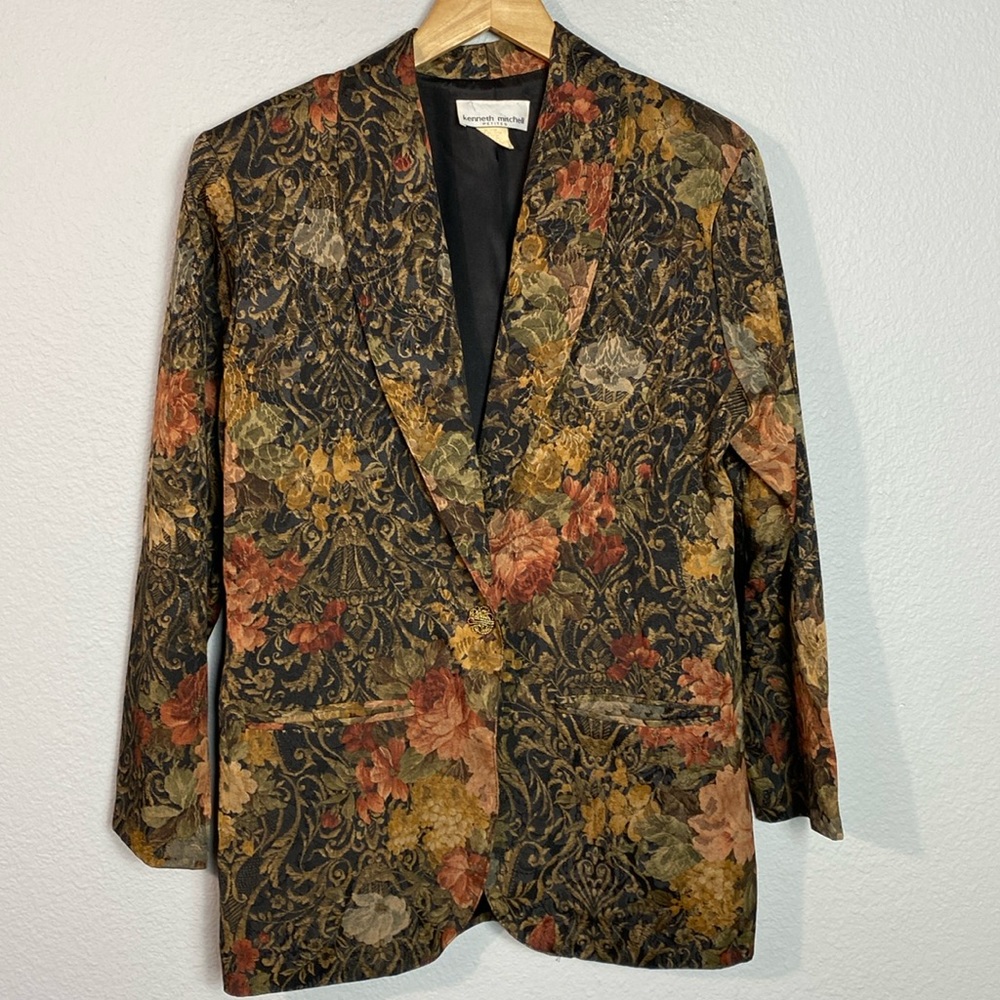 Vintage Women's Kenneth Mitchell Floral Blazer
